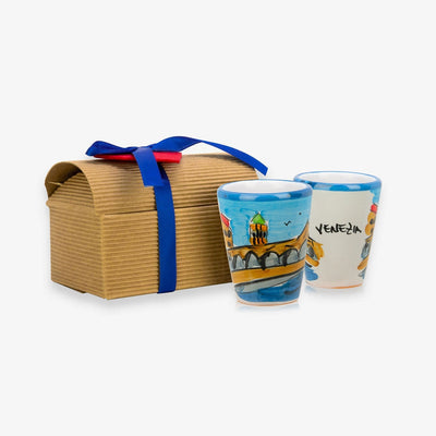 VENEZIA HANDMADE PAINTED GLASSES (2 PCS) - Handmadefromitaly.com