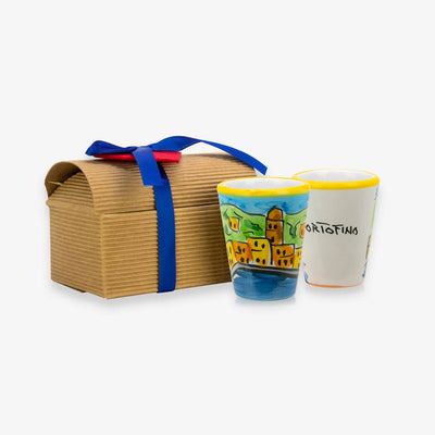 PORTOFINO HANDMADE PAINTED GLASSES (2 PCS) - Handmadefromitaly.com