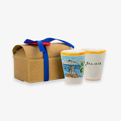SICILIA HANDMADE PAINTED GLASSES (2 PCS) - Handmadefromitaly.com