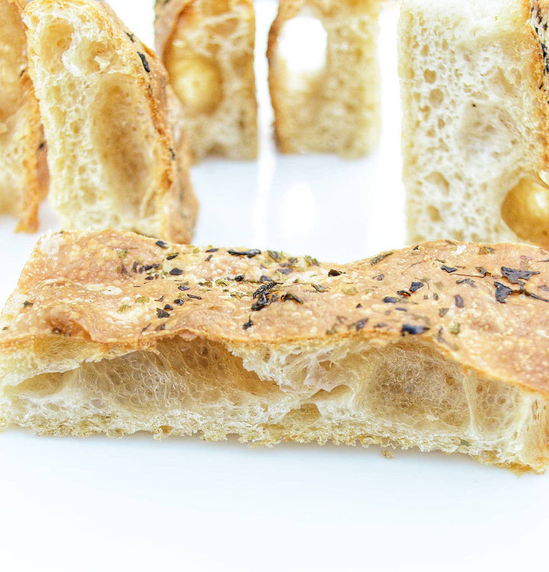 Apulian focaccia baked in a wood-fired oven