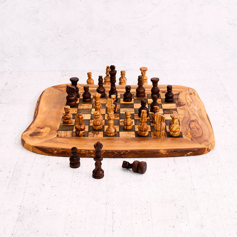 Olive Wood Chess Set – Handcrafted Italian Design