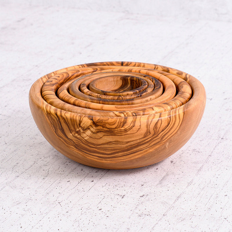 Olive Wood Mini Bowls Set – Sauce & Appetizer Serving Set