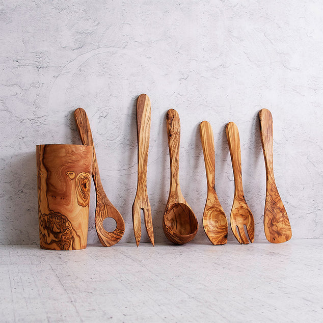 Premium Cutlery Set – Olive Wood Kitchen Collection