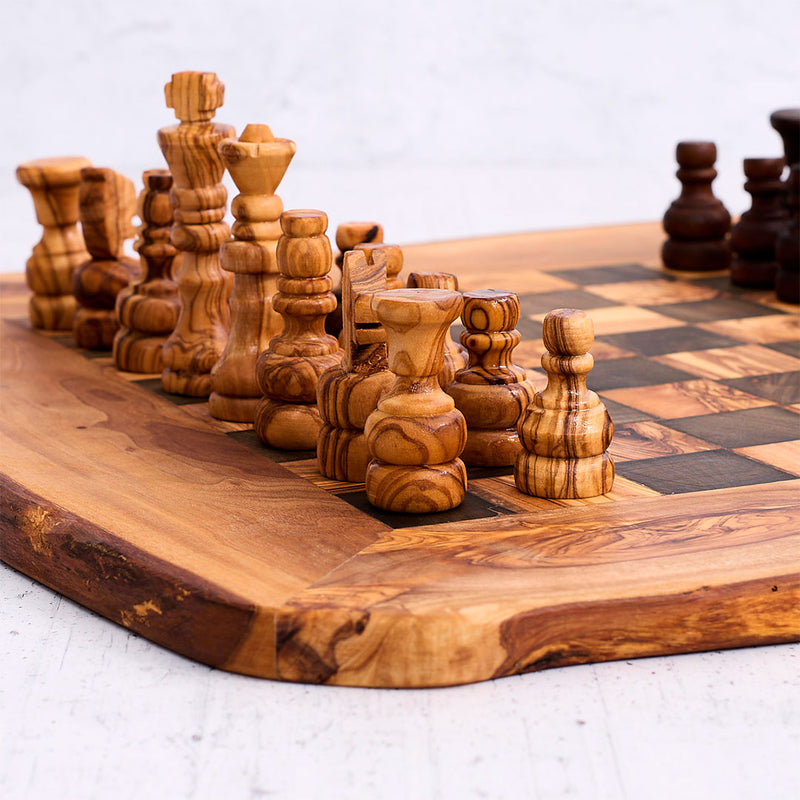 Olive Wood Chess Set – Handcrafted Italian Design